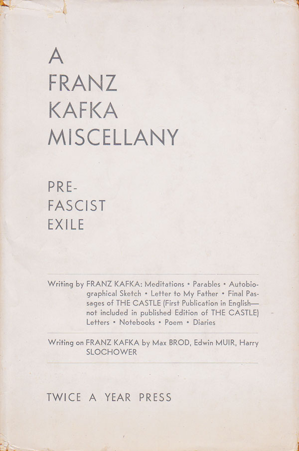 A Franz Kafka Miscellany by Kafka, Franz