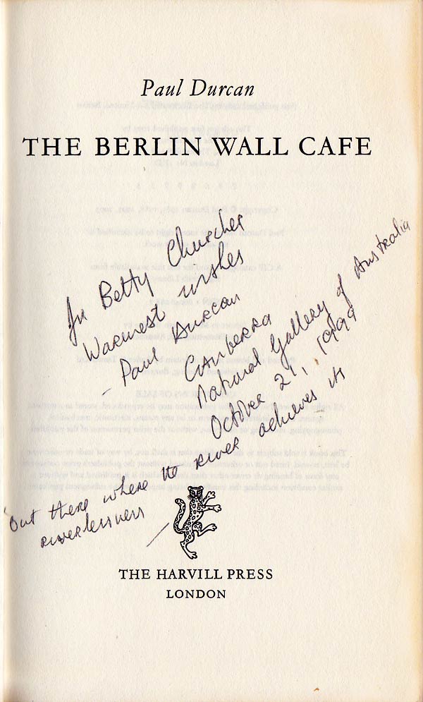 The Berlin Wall Cafe by Durcan, Paul